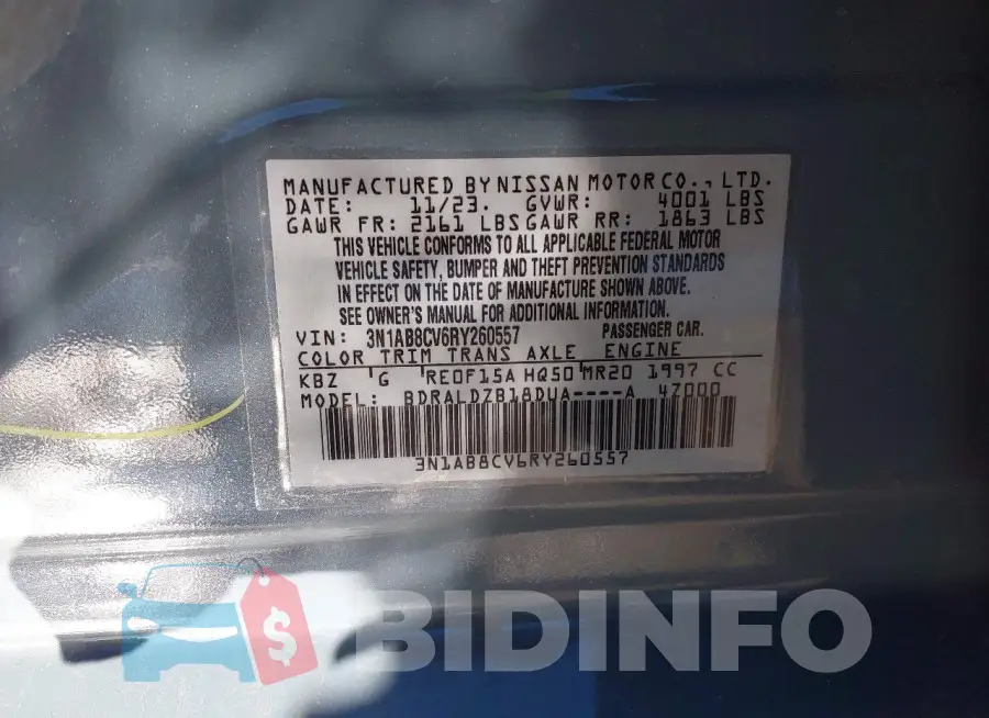 3N1AB8CV6RY260557 Photo# 9
