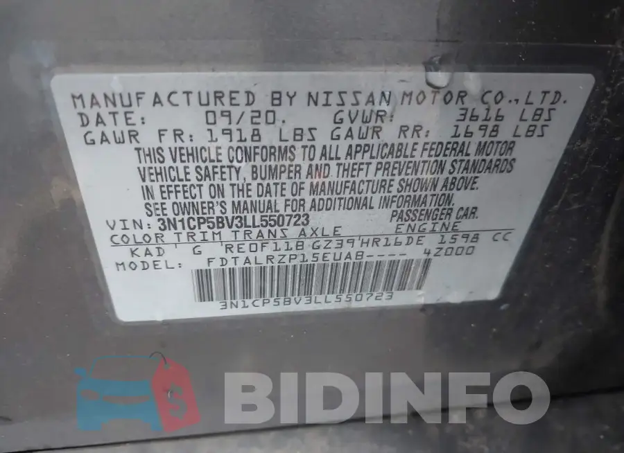 3N1CP5BV3LL550723 Photo# 9