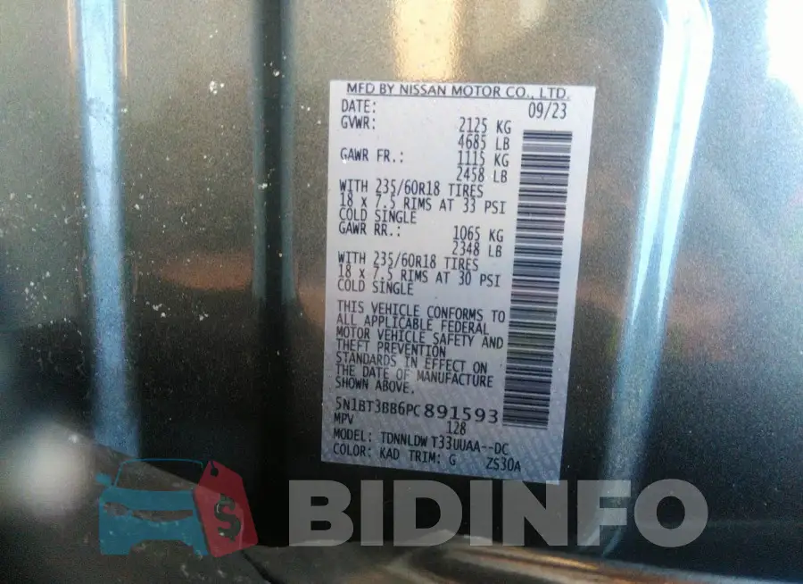 5N1BT3BB6PC891593 Photo# 9