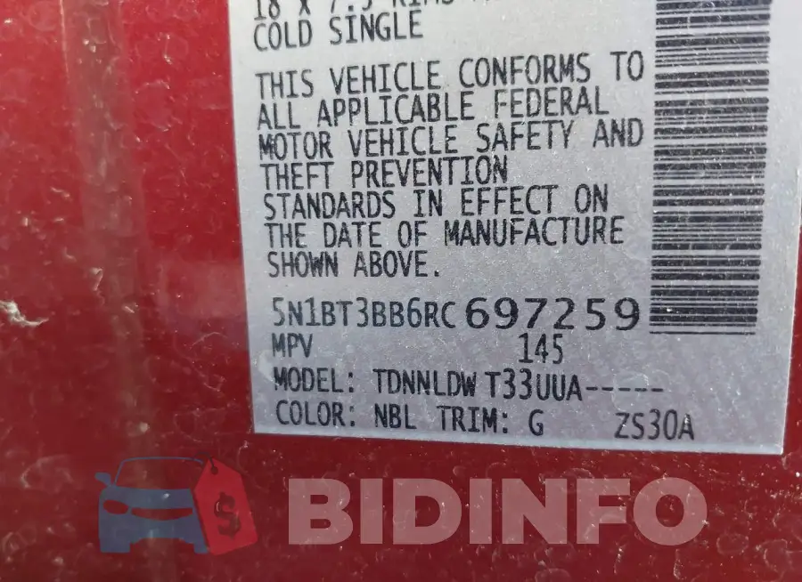 5N1BT3BB6RC697259 Photo# 9