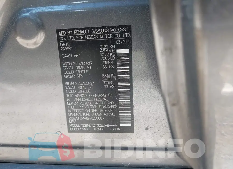 KNMAT2MV6FP550607 Photo# 9