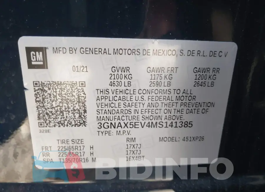 3GNAX5EV4MS141385 Photo# 9