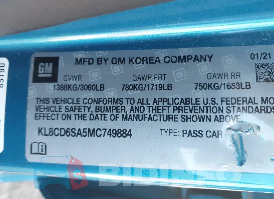 KL8CD6SA5MC749884 Photo# 9