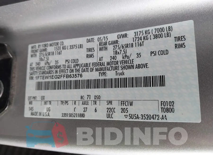 1FTEW1EG2FFB63576 Photo# 9