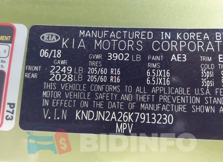 KNDJN2A26K7913230 Photo# 9