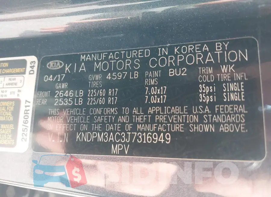 KNDPM3AC3J7316949 Photo# 9