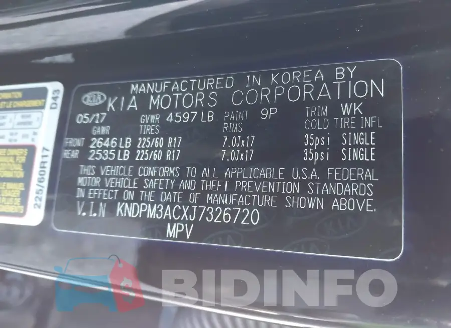 KNDPM3ACXJ7326720 Photo# 9