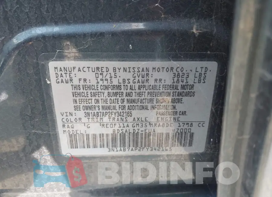3N1AB7AP2FY342165 Photo# 9