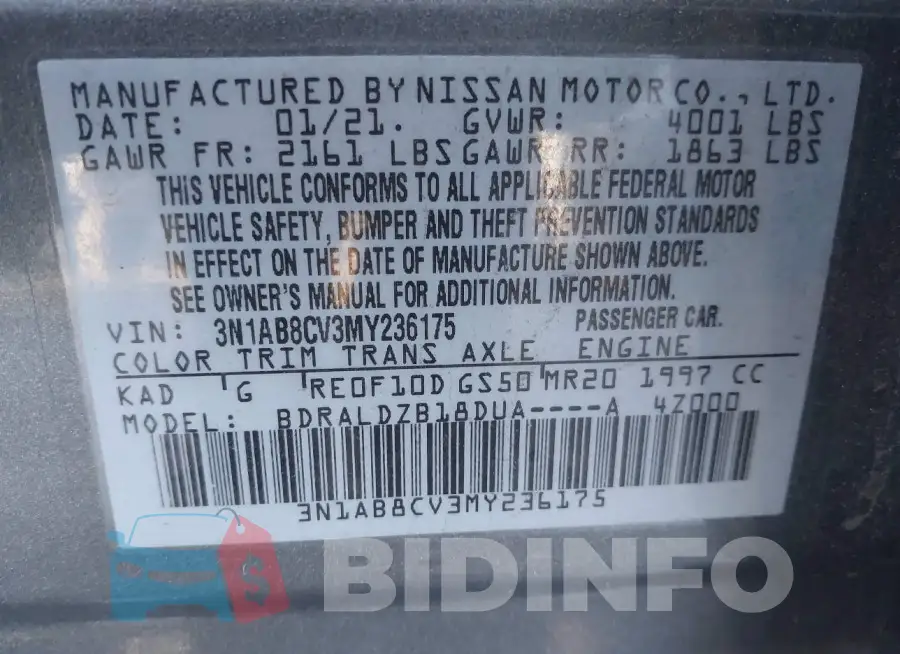 3N1AB8CV3MY236175 Photo# 9