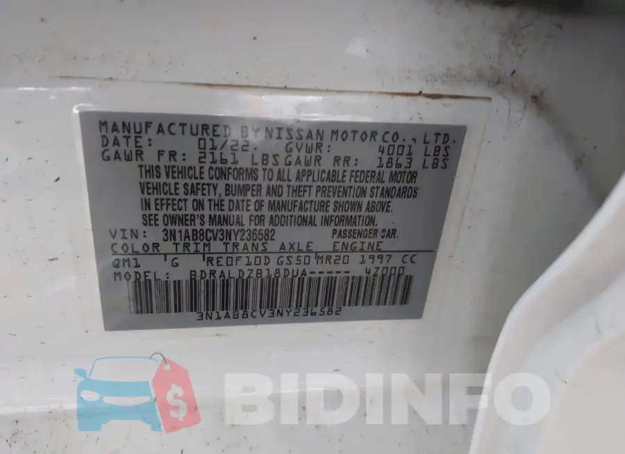 3N1AB8CV3NY236582 Photo# 9