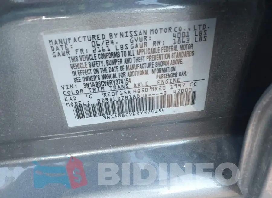 3N1AB8CV6RY374154 Photo# 9