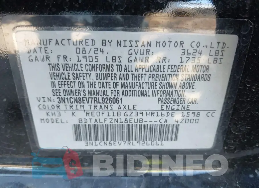 3N1CN8EV7RL926061 Photo# 9