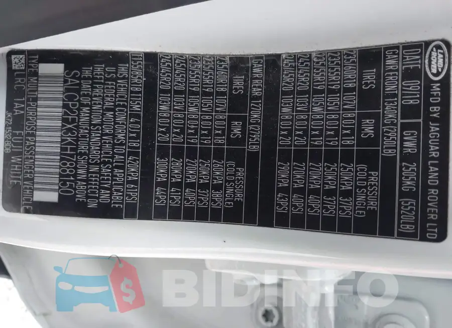 SALCP2FX3KH788150 Photo# 9