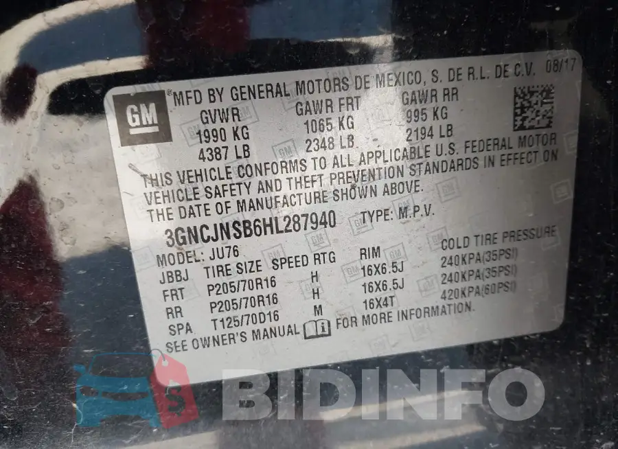3GNCJNSB6HL287940 Photo# 9