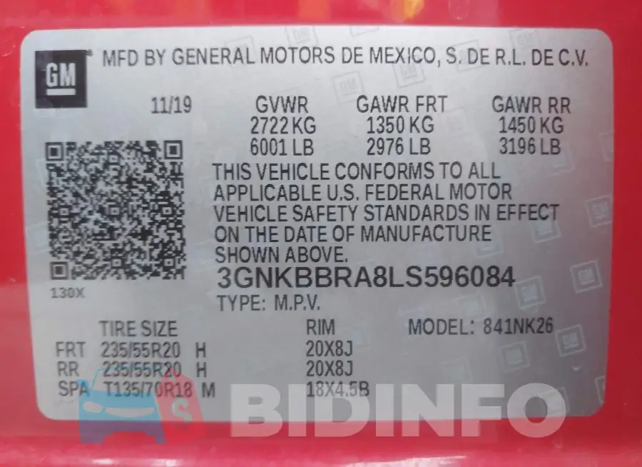 3GNKBBRA8LS596084 Photo# 9