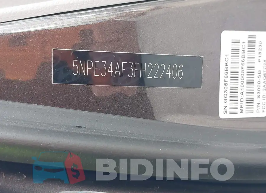 5NPE34AF3FH222406 Photo# 9