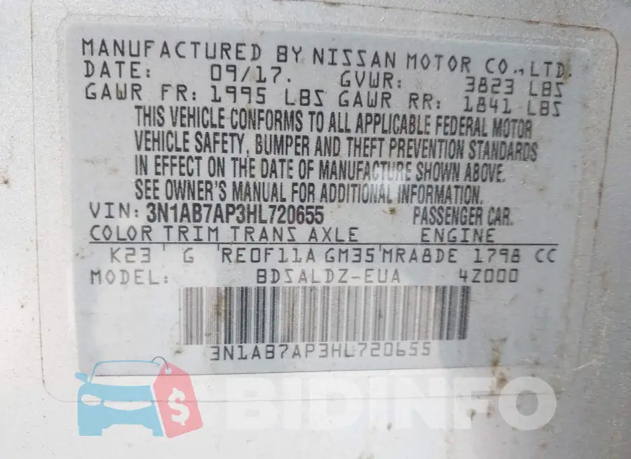 3N1AB7AP3HL720655 Photo# 9