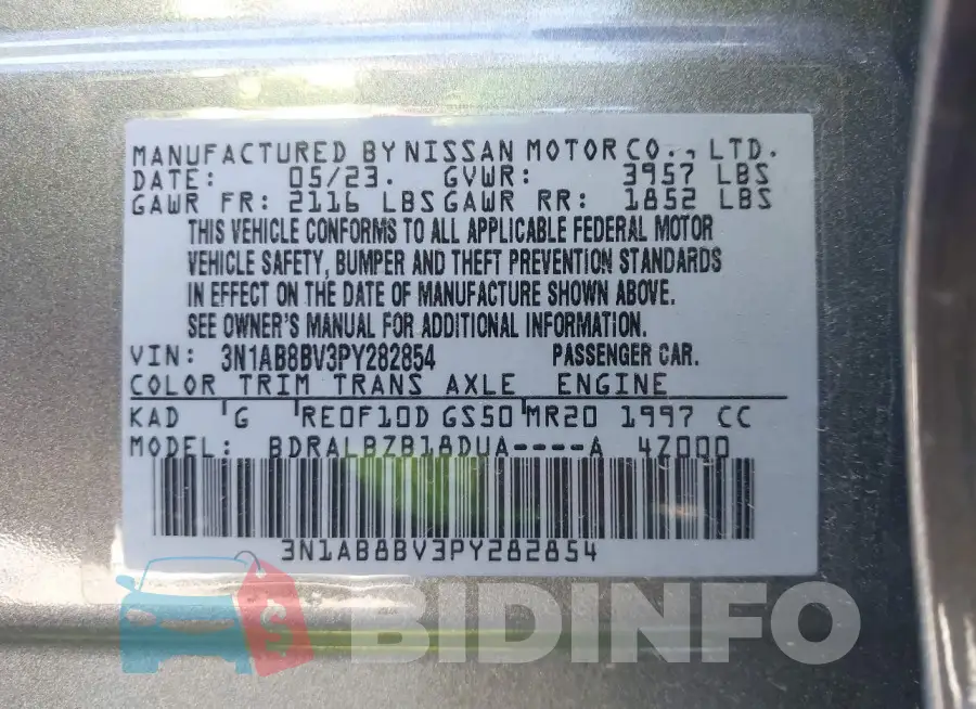 3N1AB8BV3PY282854 Photo# 9