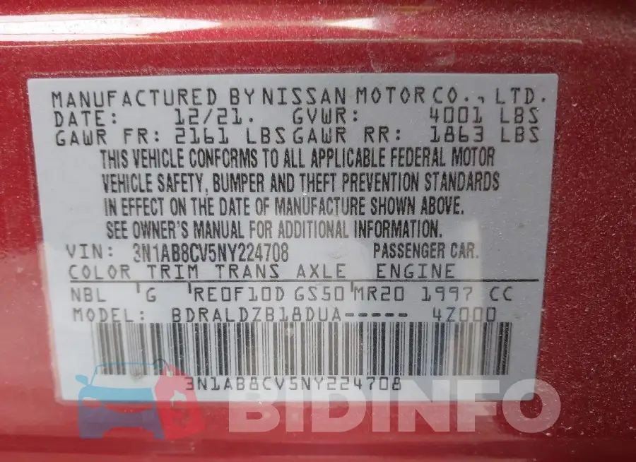 3N1AB8CV5NY224708 Photo# 9