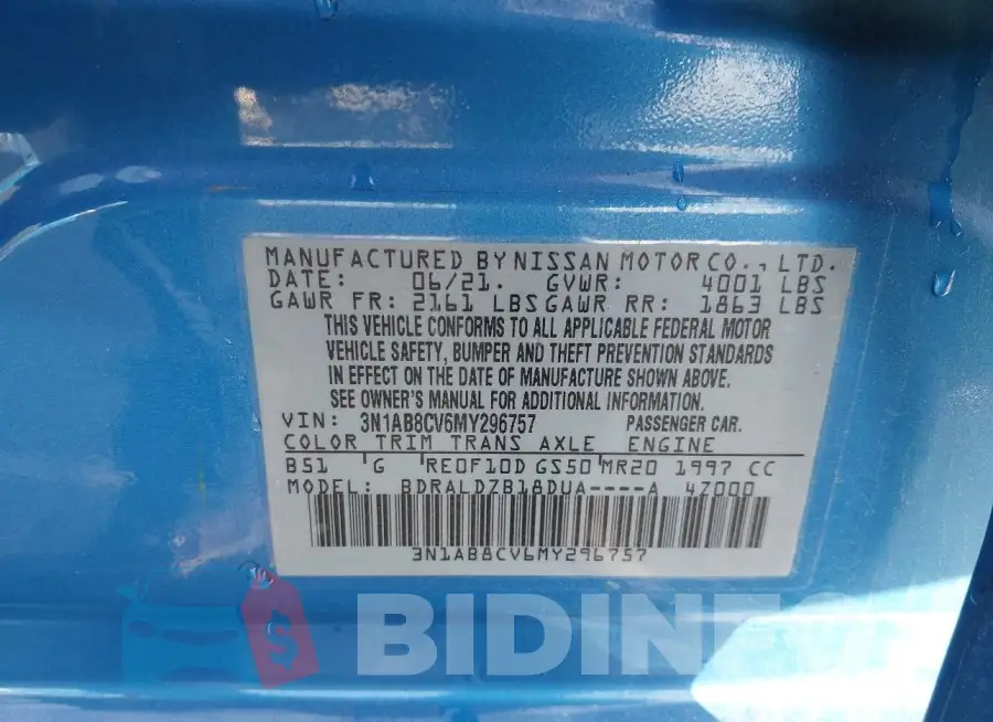 3N1AB8CV6MY296757 Photo# 9