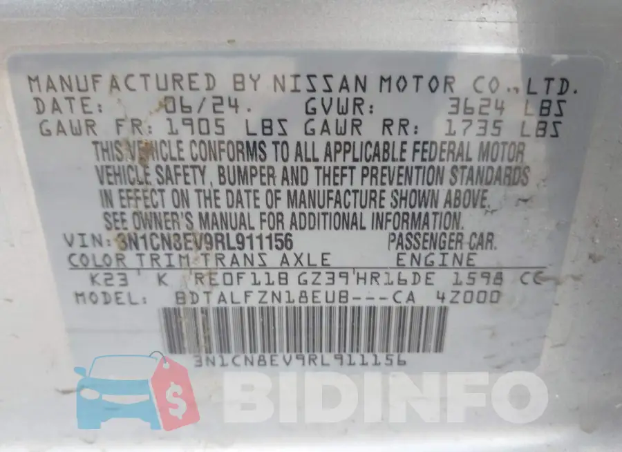 3N1CN8EV9RL911156 Photo# 9