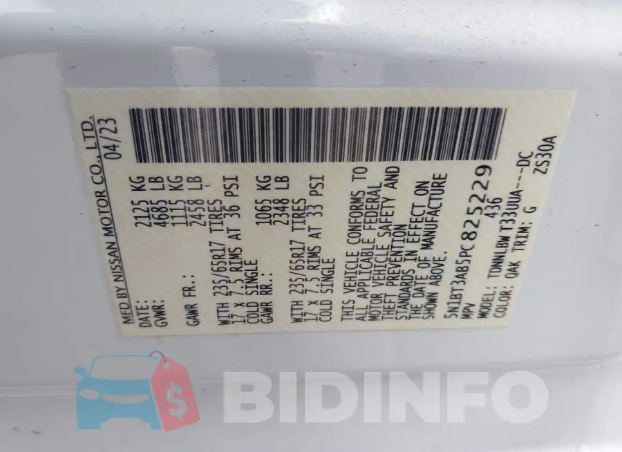 5N1BT3AB5PC825229 Photo# 9
