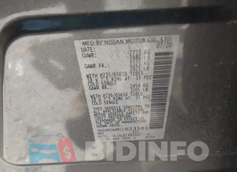 5N1DR2AN9LC623581 Photo# 9