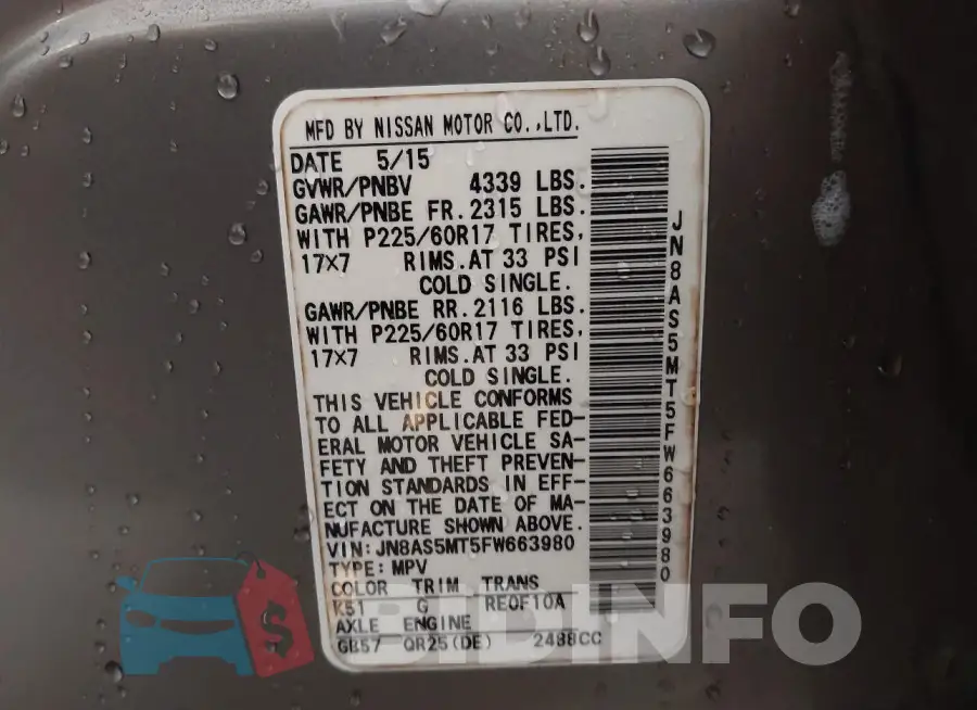 JN8AS5MT5FW663980 Photo# 9