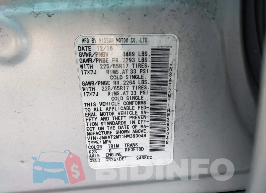 JN8AT2MT1HW390048 Photo# 9