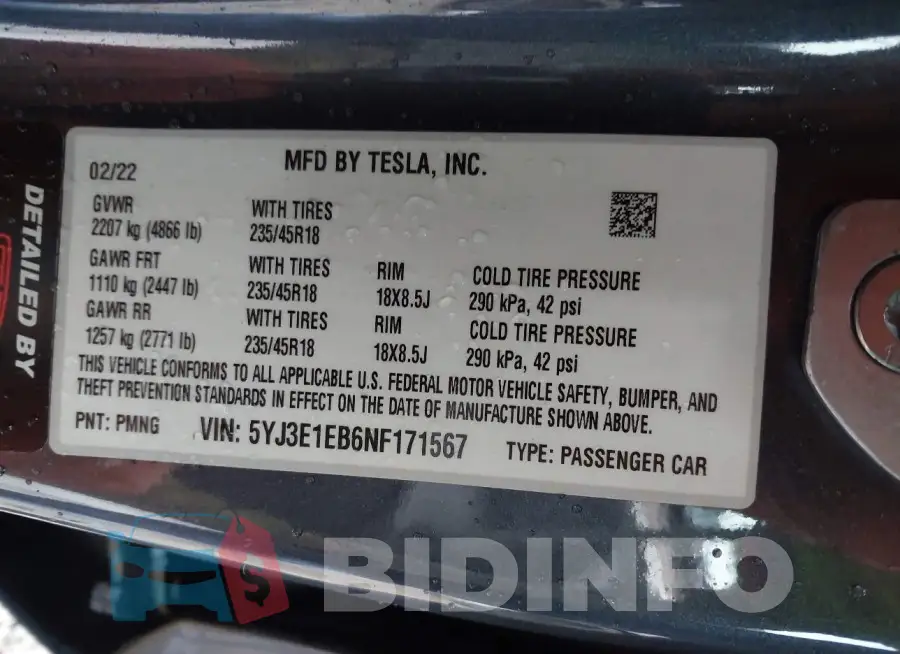 5YJ3E1EB6NF171567 Photo# 9