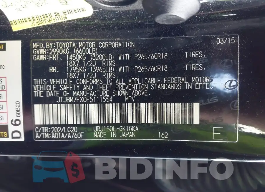 JTJBM7FX0F5111554 Photo# 9