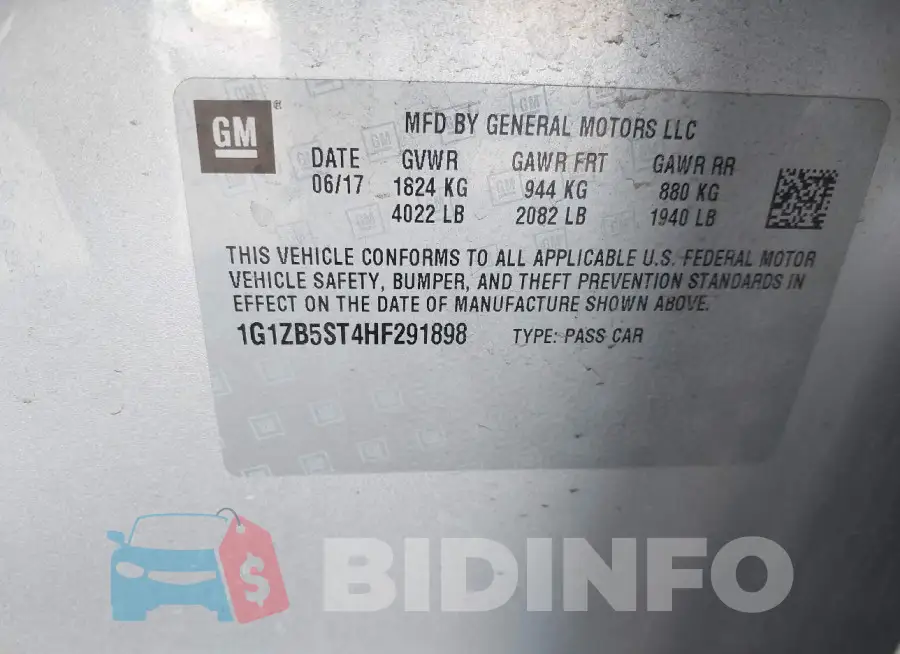 1G1ZB5ST4HF291898 Photo# 9