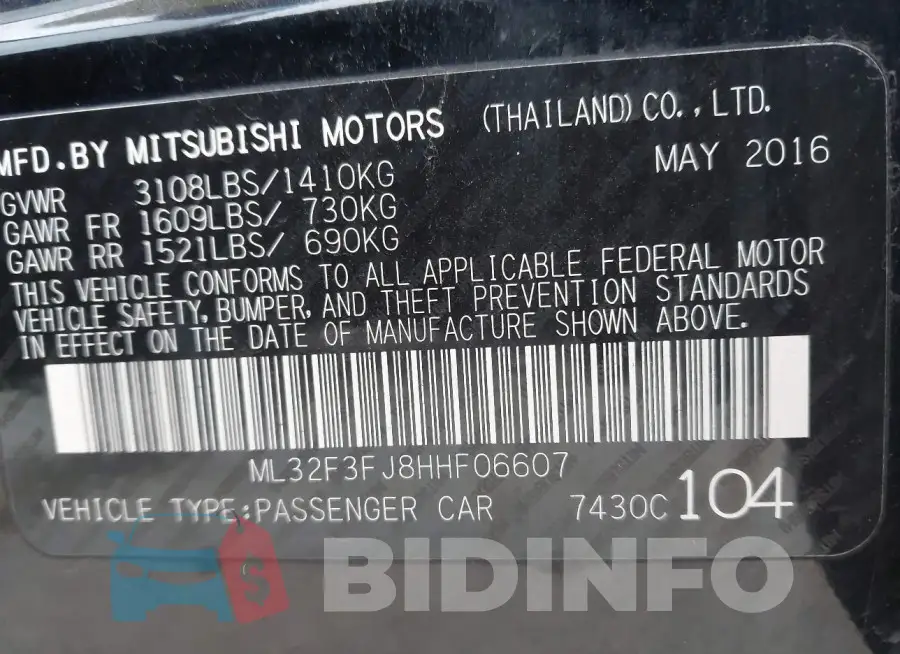 ML32F3FJ8HHF06607 Photo# 9