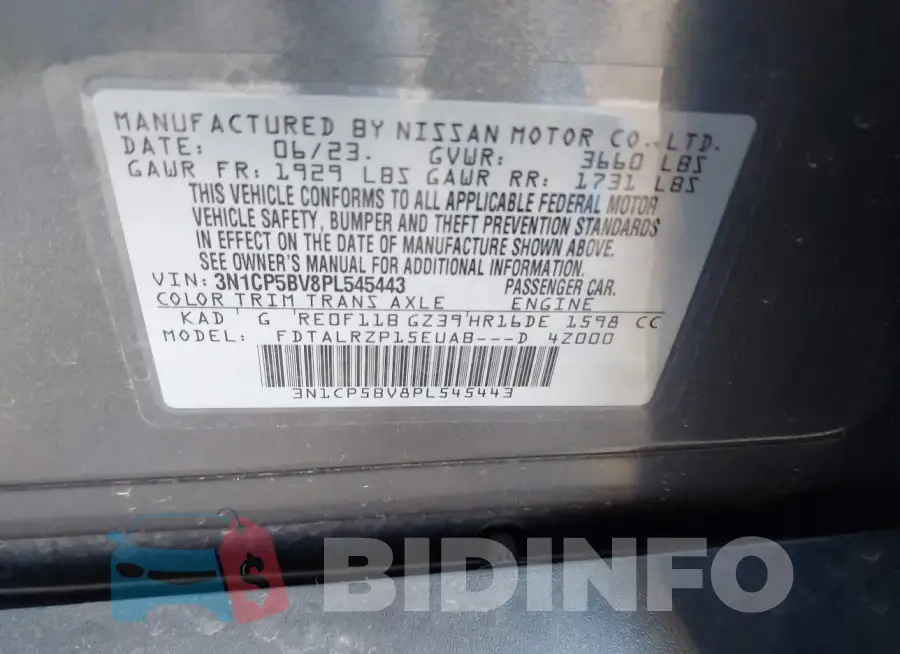 3N1CP5BV8PL545443 Photo# 9