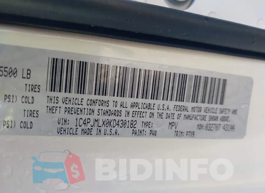 1C4PJMLX0KD430182 Photo# 9