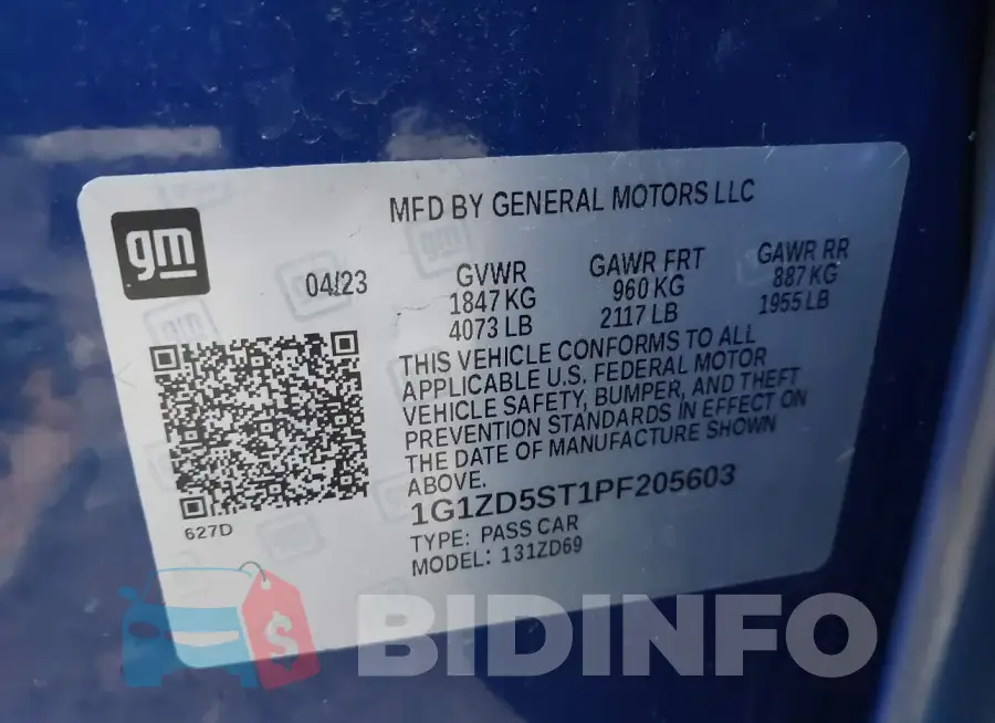 1G1ZD5ST1PF205603 Photo# 9