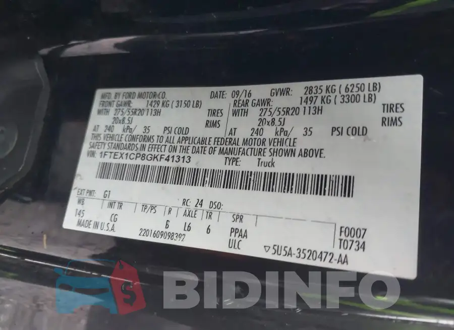 1FTEX1CP8GKF41313 Photo# 9