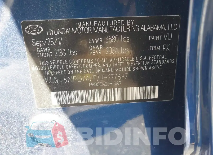 5NPD74LF7JH277687 Photo# 9