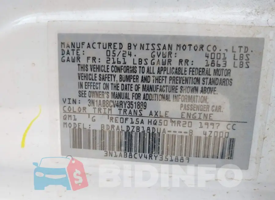 3N1AB8CV4RY351889 Photo# 9