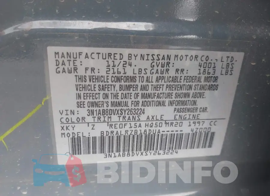 3N1AB8DVXSY263224 Photo# 9