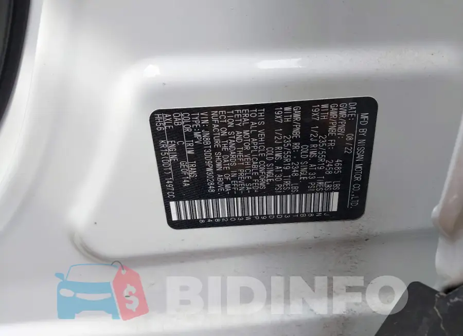 JN8BT3DD9PW302848 Photo# 9