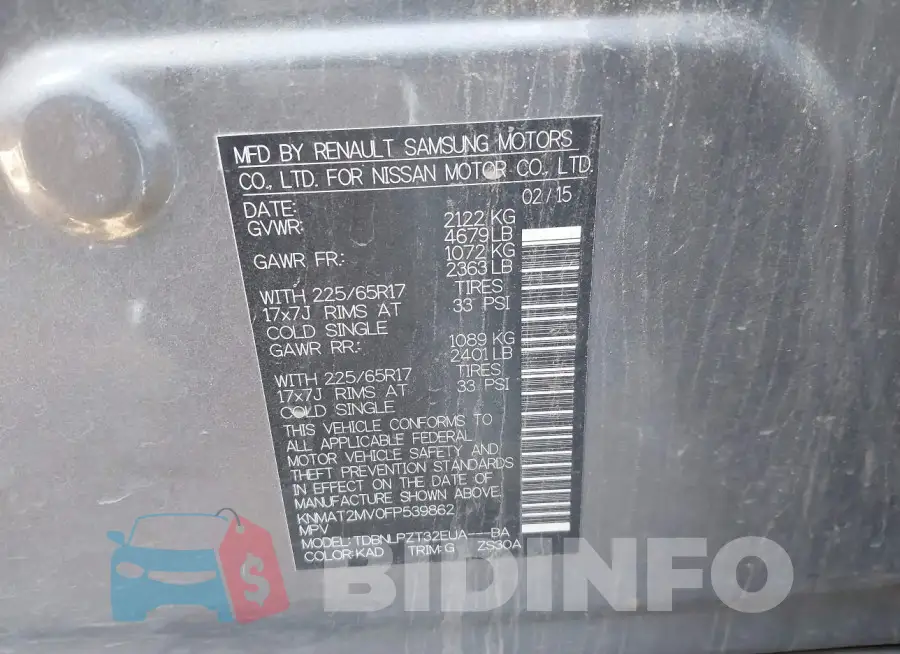 KNMAT2MV0FP539862 Photo# 9
