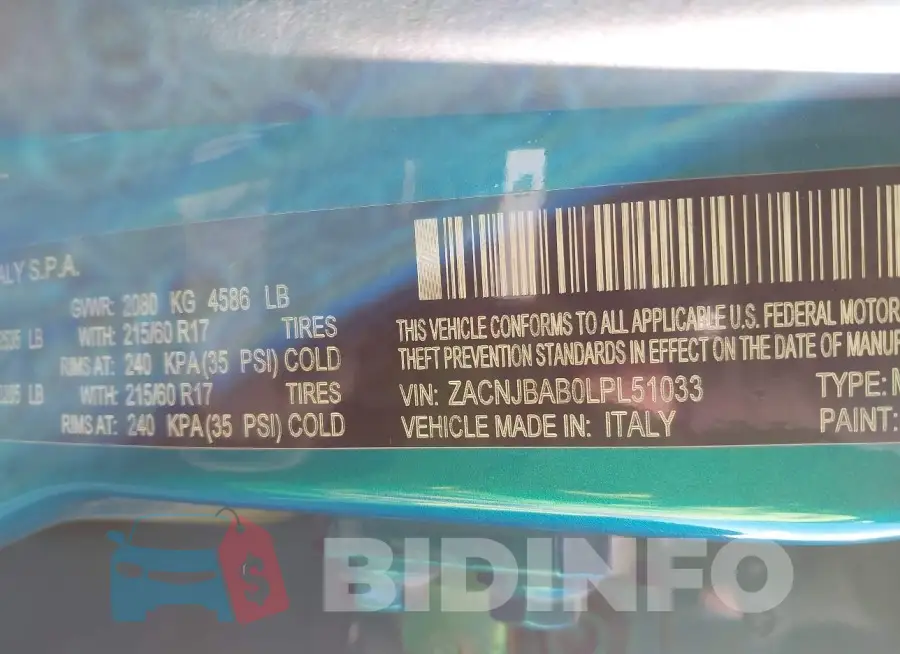 ZACNJBAB0LPL51033 Photo# 9