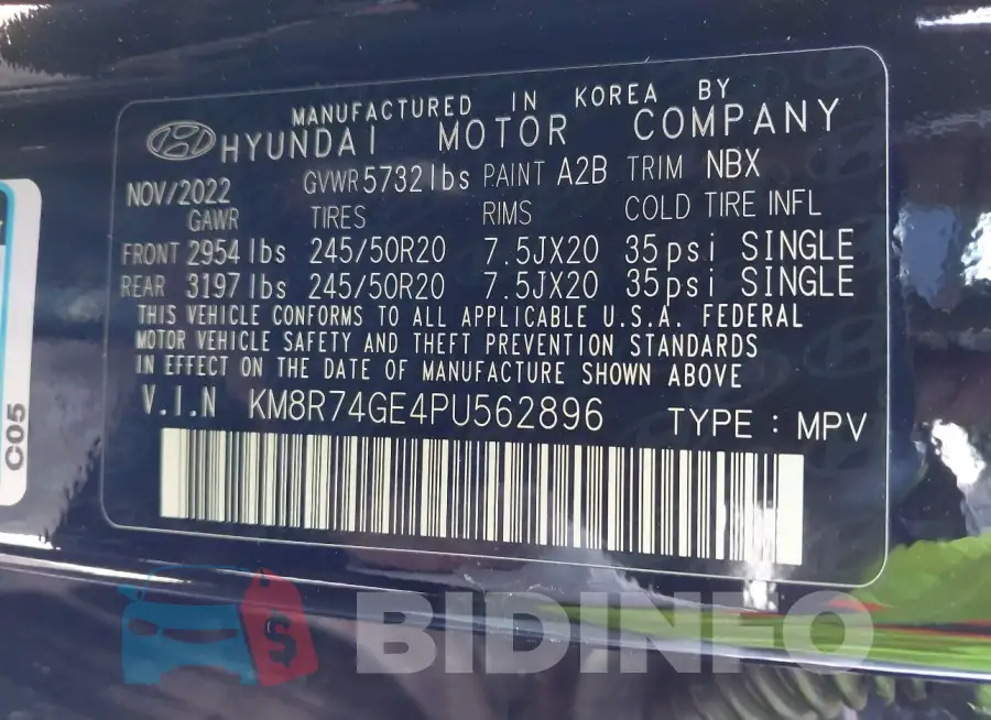KM8R74GE4PU562896 Photo# 9