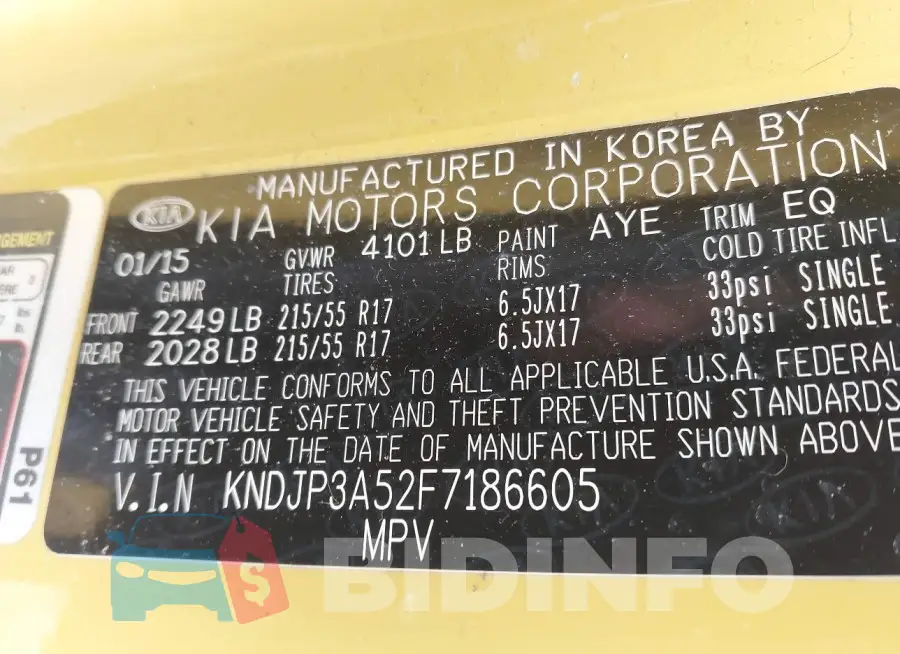 KNDJP3A52F7186605 Photo# 9