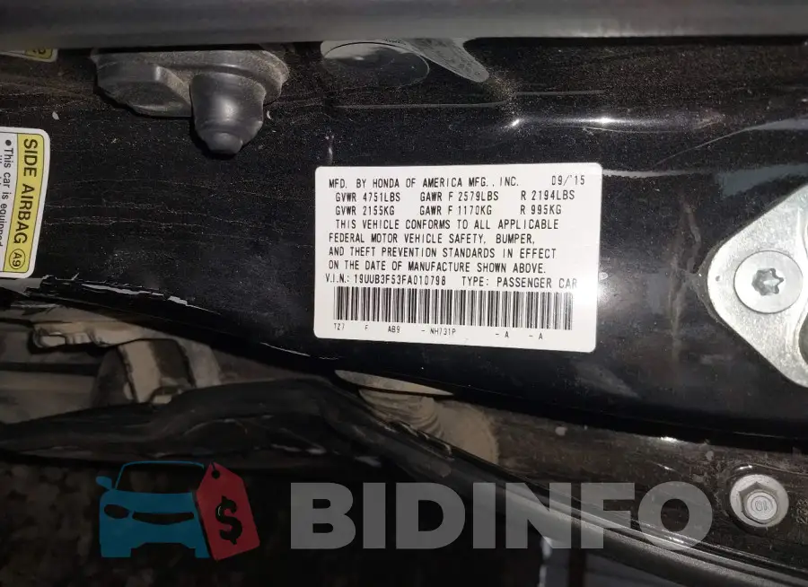 19UUB3F53FA010798 Photo# 9
