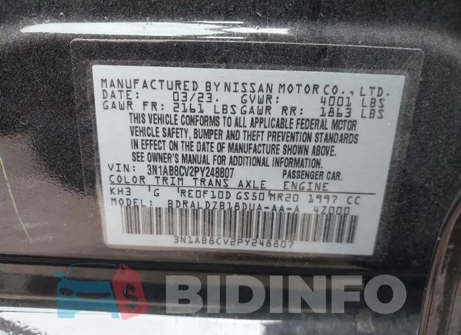 3N1AB8CV2PY248807 Photo# 9