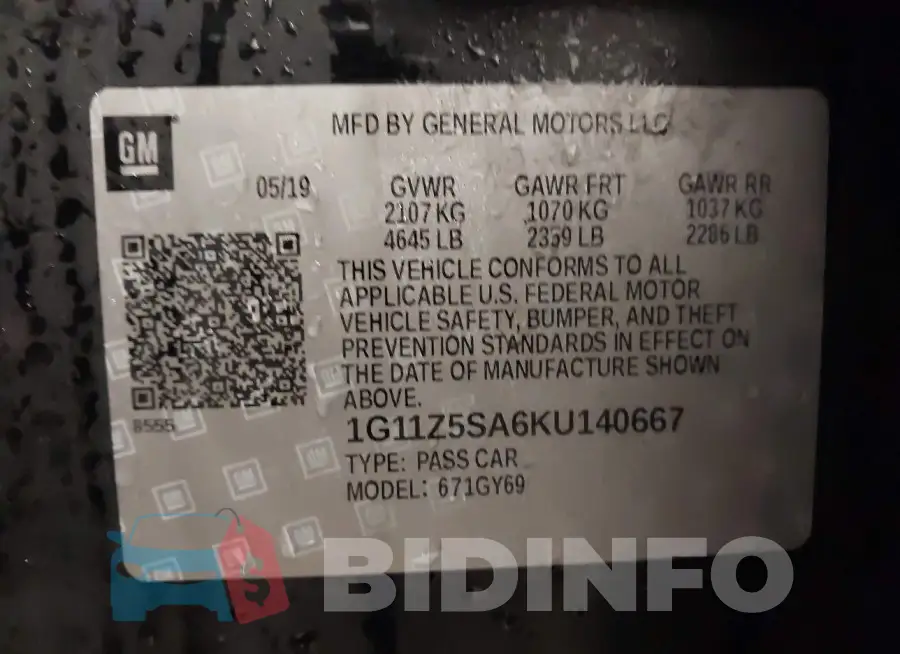 1G11Z5SA6KU140667 Photo# 9