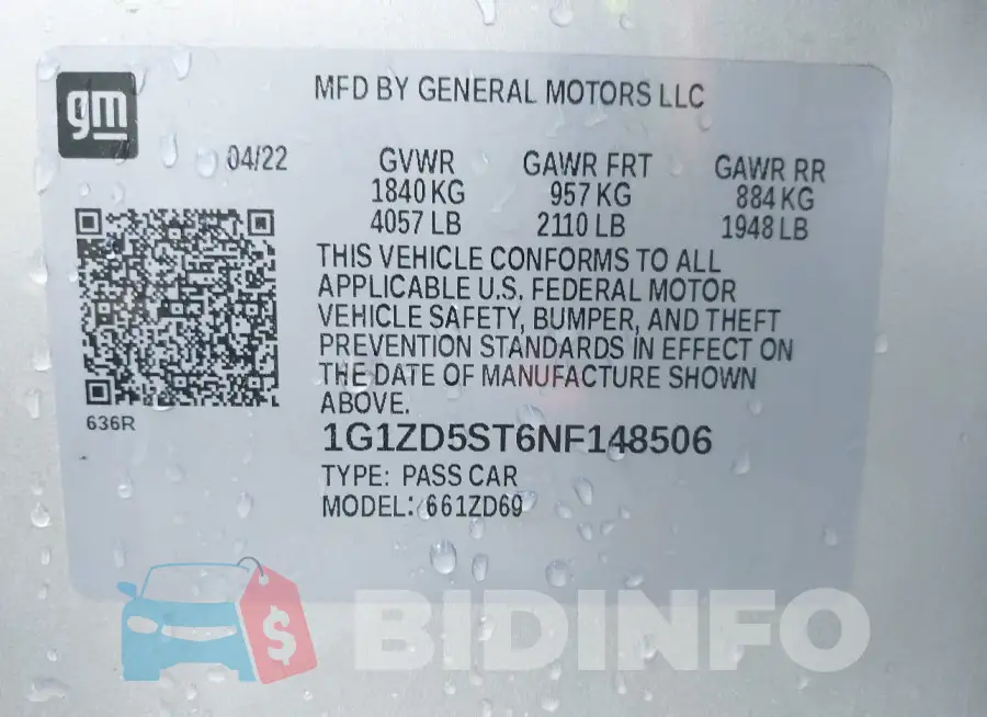 1G1ZD5ST6NF148506 Photo# 9