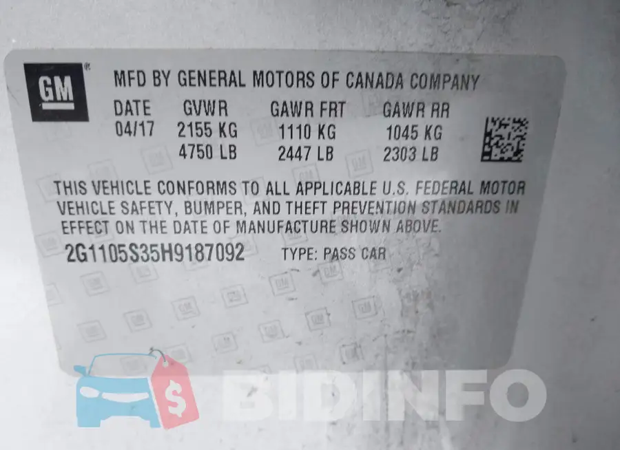 2G1105S35H9187092 Photo# 9